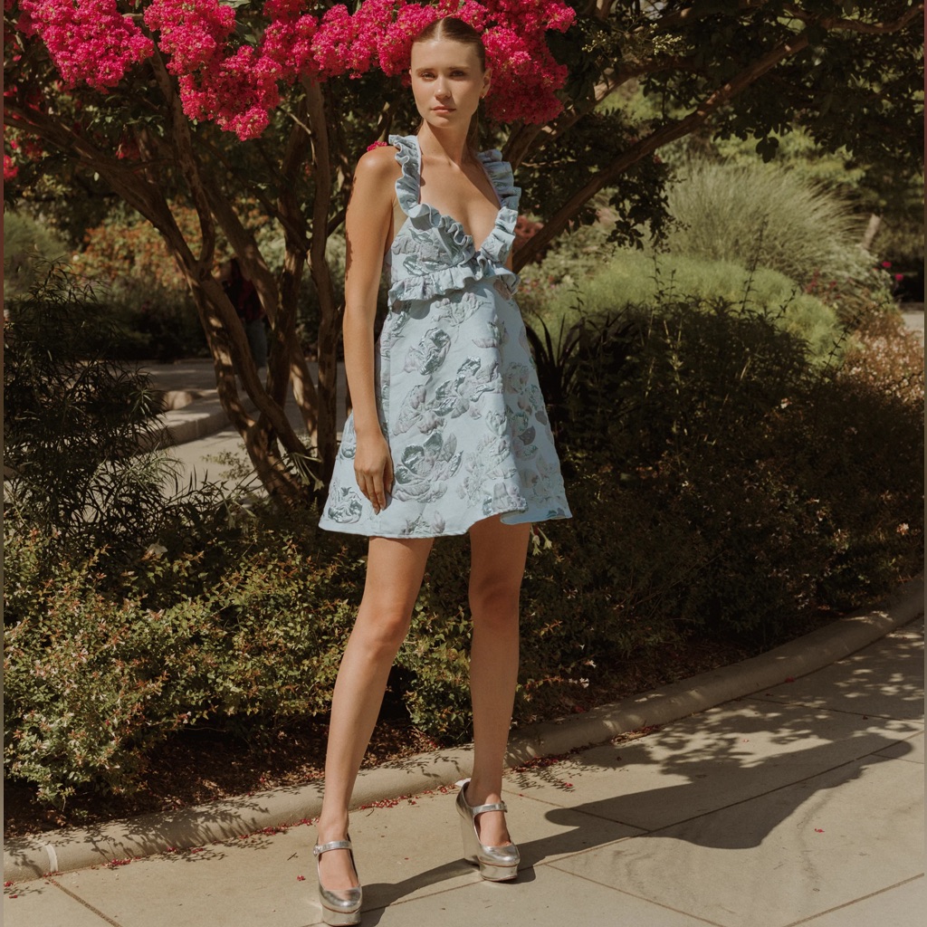 Nwt Arianne Elmy Best Friend Mini Dress Floral Brocade Size Xs